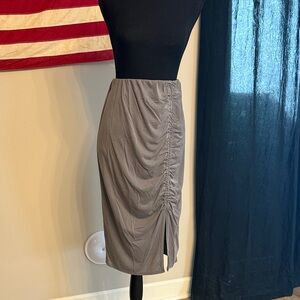 Elegant Gray Ruched Skirt